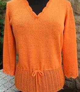 Tuck Lace Peplum Top with Tie Front Pattern